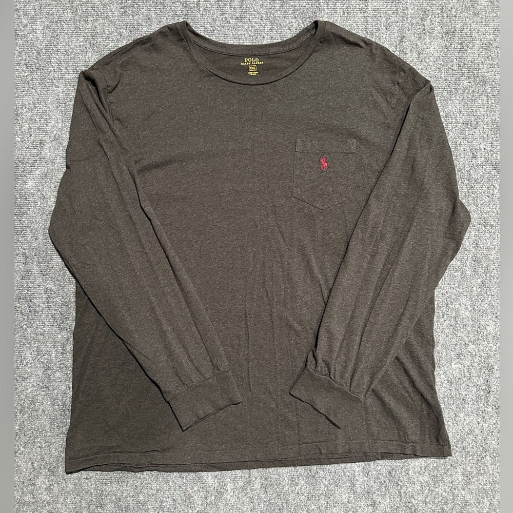 2 Polo Ralph Lauren Men's Chocolate Long Sleeve Tee & Yellow Tee Size -XXL